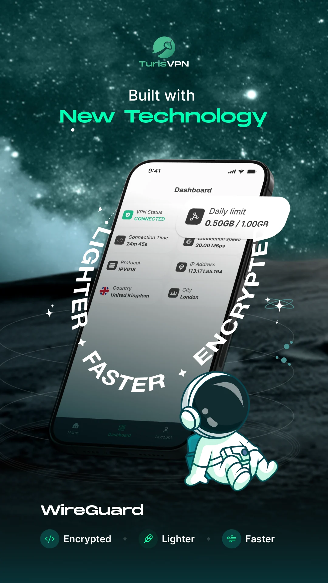 TurisVPN Flutter VPN mobile app screenshot by Tran Ngoc Tien 2 of 6