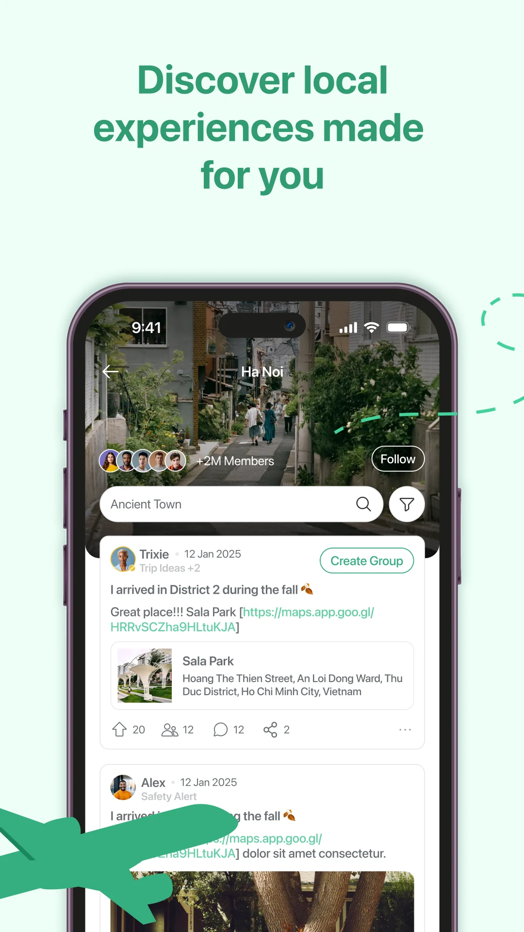We Solo native Android and iOS travel app screenshot by Tran Ngoc Tien 2 of 5
