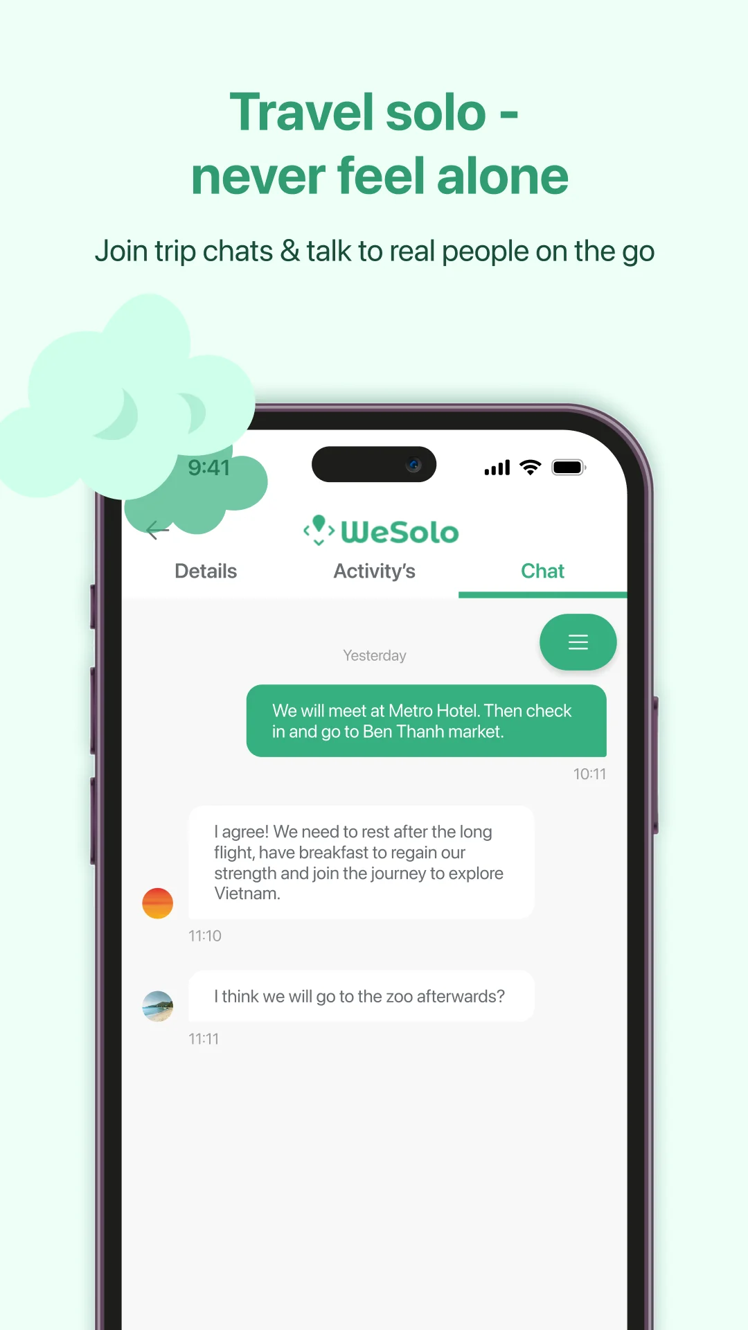We Solo native Android and iOS travel app screenshot by Tran Ngoc Tien 5 of 5